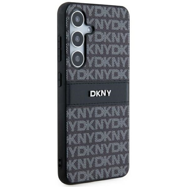 DKNY Leather Mono Stripe &amp; Metal Logo case for Samsung Galaxy S24+ - black Black