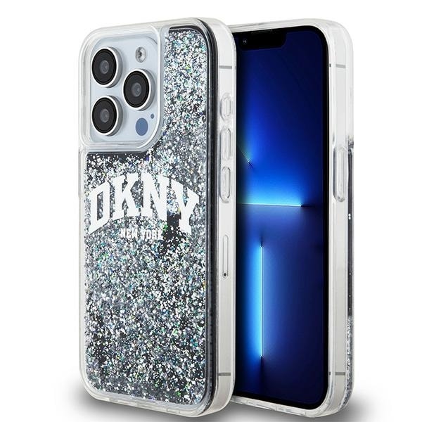 DKNY Liquid Glitter Big Logo iPhone 14 Pro Case - Black Black