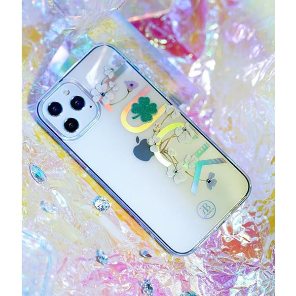 Kingxbar Lucky Series case decorated with original Swarovski crystals iPhone 12 mini transparent (Clover) Transparent