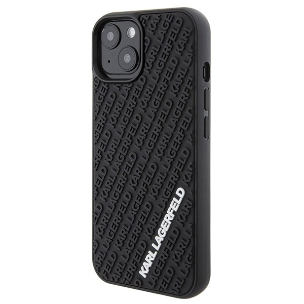 Karl Lagerfeld 3D Rubber Multi Logo case for iPhone 15 - black Black