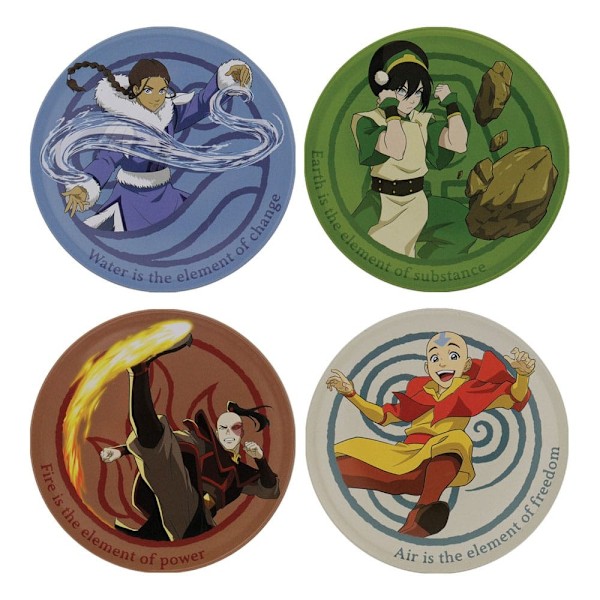 Avatar The Last Airbender Coaster 4-Pack Multicolor