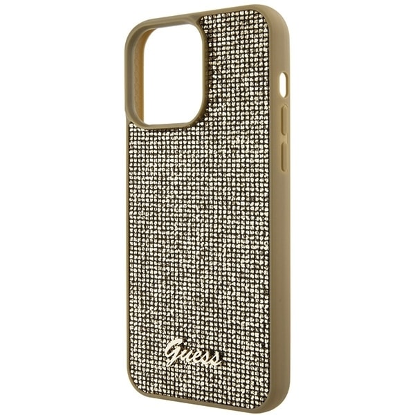 Guess Disco Metal Script case for iPhone 15 Pro Max - gold Gold