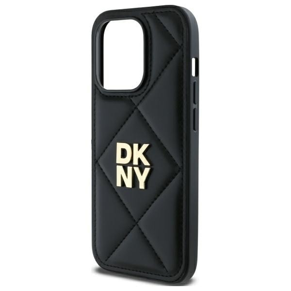 DKNY Quilted Stack Logo iPhone 14 Pro Max Case - Black Black