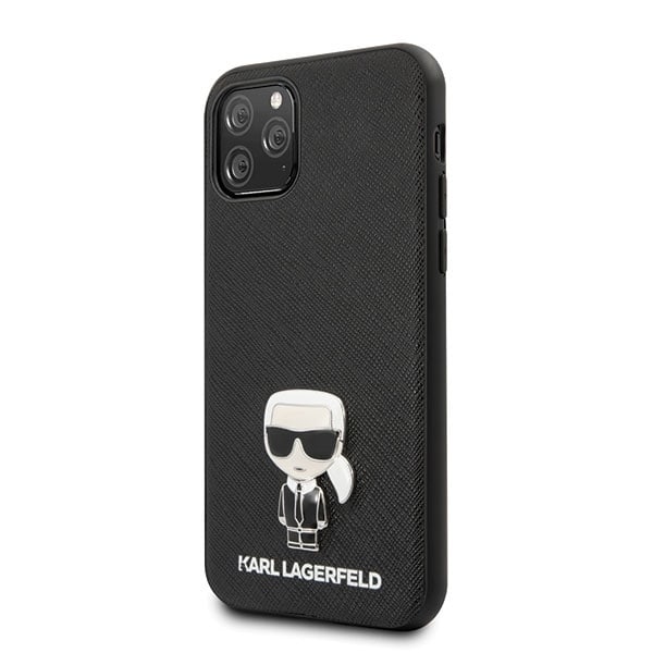 Karl Lagerfeld KLHCN65IKFBMBK iPhone 11 Pro Max hardcase czarny/black Saffiano Ikonik Metal Black