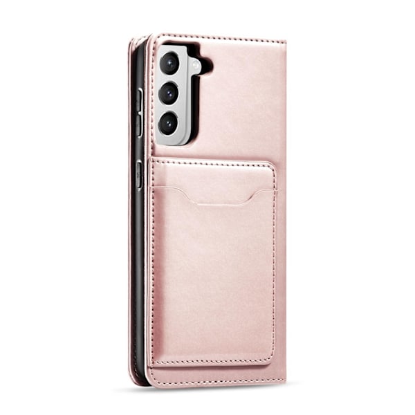 Magnet Card Case for Samsung Galaxy S22 + (S22 Plus) Pouch Wallet Card Holder Pink Pink