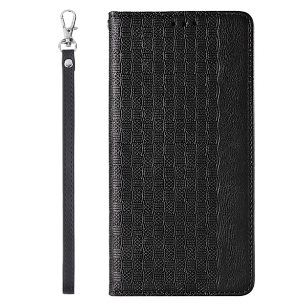 Magnet Strap Case for iPhone 13 Pouch Wallet + Mini Lanyard Pendant Black Black