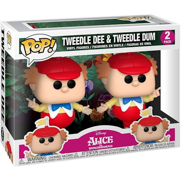 POP-pakke med 2 figurer Disney Alice in Wonderland 70. Tweedle Dee and Dum Multicolor