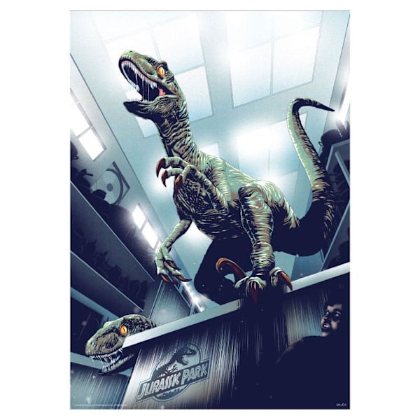 Jurassic Park Art Print 30th Anniversary Edition Hiding in Kitchen Limited Edition 42 x 30 cm multifärg