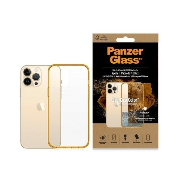 PanzerGlass ClearCase Antibacterial Military Grade Certified Case for iPhone 13 Pro Max - Transparent Yellow Transparent || Yellow