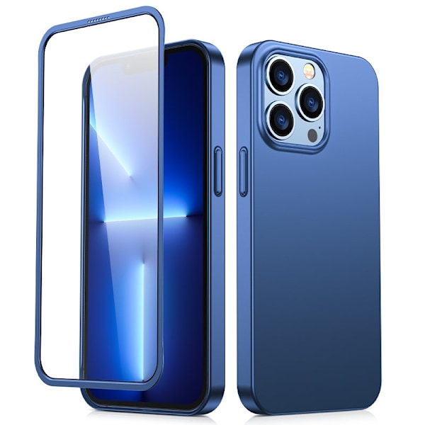 Joyroom 360 Full Case front and back cover for iPhone 13 Pro + tempered glass screen protector blue (JR-BP935 blue) Blue