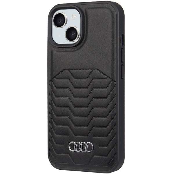 Audi Synthetic Leather Case with MagSafe for iPhone 15/14/13 - Black Black