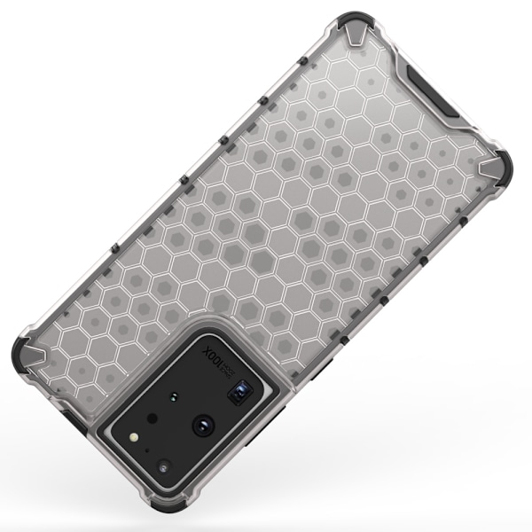 Honeycomb case armored cover with a gel frame for Samsung Galaxy S22 Ultra black Black