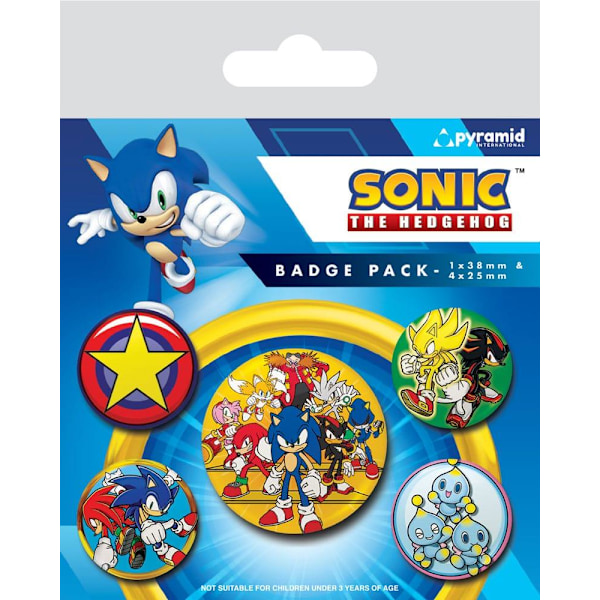 Sonic the Hedgehog Pin-Back Buttons 5-Pack Speed Team multifärg