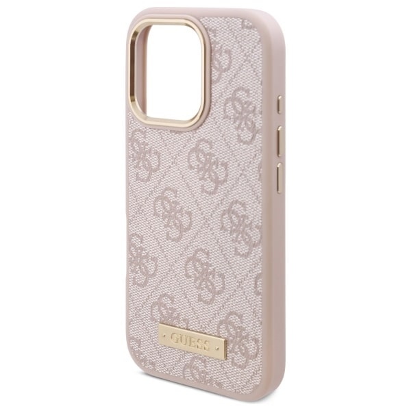 Guess 4G Logo Plate MagSafe iPhone 16 Pro Case - Pink Pink