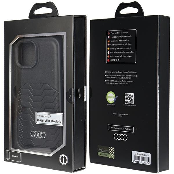 Audi Synthetic Leather Case with MagSafe for iPhone 15/14/13 - Black Black