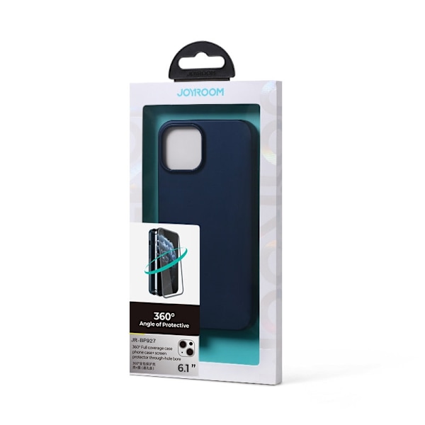 Joyroom 360 Full Case front and back cover for iPhone 13 + tempered glass screen protector blue (JR-BP927 blue) Blue