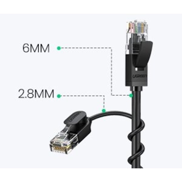 Ugreen cable internet network cable Ethernet patchcord RJ45 Cat 6A UTP 1000Mbps 1m black (70332) Black