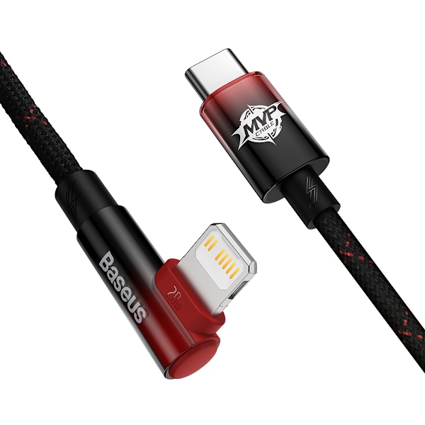 Baseus CAVP000220 angled Lightning - USB-C PD cable 20W 480Mb/s 1m - red Red