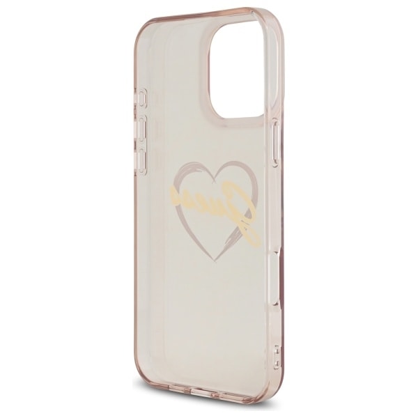 Guess IML Heart Case for iPhone 16 Pro - Pink Pink