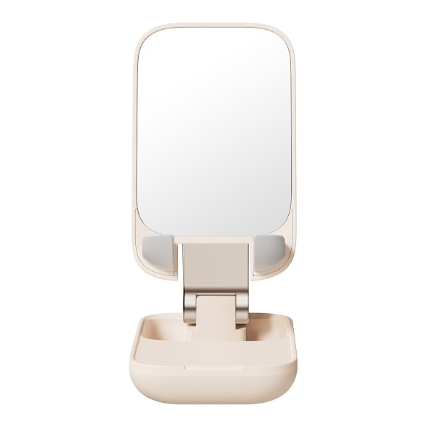 Adjustable phone stand with mirror Baseus Seashell Series - beige Beige