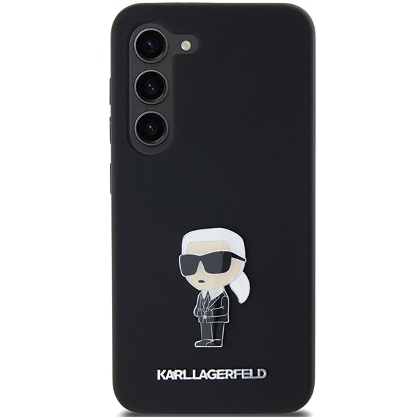 Karl Lagerfeld Silicone Ikonik Metal Pin case for Samsung Galaxy S23 - black Black