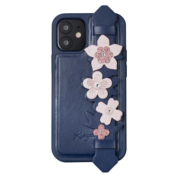 Kingxbar Sweet Series case decorated with original Swarovski crystals iPhone 12 Pro / iPhone 12 blue Blue