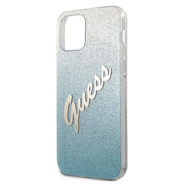 Guess GUHCP12SPCUGLSBL iPhone 12 mini 5.4&quot; blue/blue hardcase Glitter Gradient Script Blue