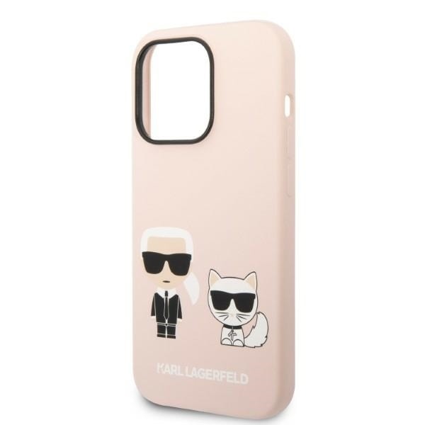 Karl Lagerfeld KLHMP14XSSKCI iPhone 14 Pro Max 6.7&quot; hardcase light pink/light pink Silicone Karl &amp; Choupette Magsafe Pink