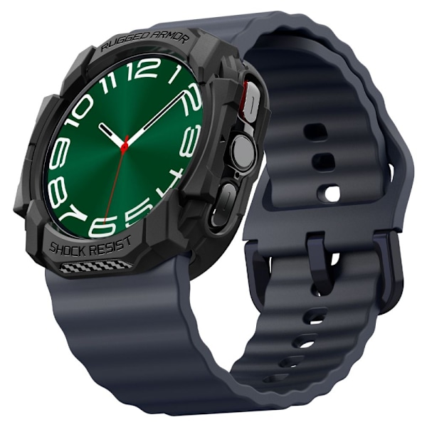 Spigen Rugged Armor Case for Samsung Galaxy Watch Ultra (47mm) - Matte Black Czarny, P&#xF3;&#x142;przezroczysty