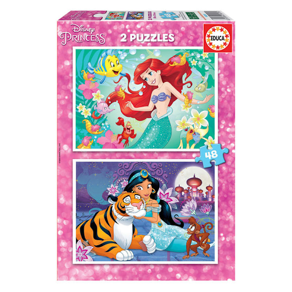 Disney Princess Ariel + Jasmine puzzle 2x48pcs Multicolor