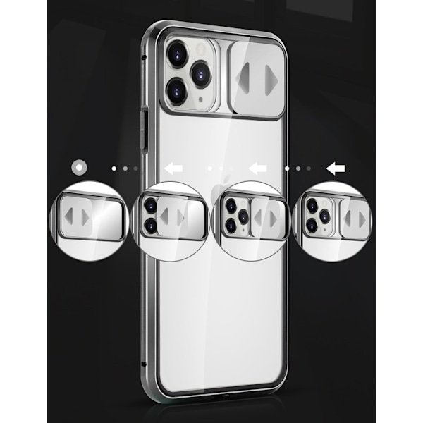 Wozinsky Magnetic Cam Slider Case Full Body Cover built-in front glass lens rotector for Huawei P40 black Black