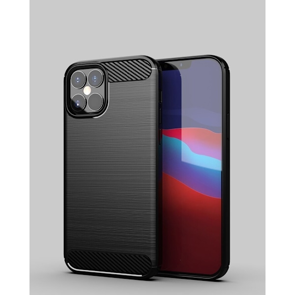 Carbon Case Flexible Cover TPU Case for iPhone 12 mini black Black