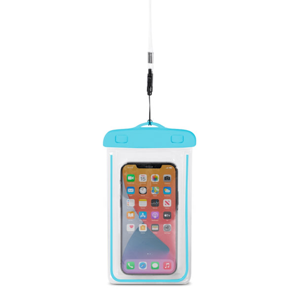 PVC waterproof phone case with lanyard - blue Blue