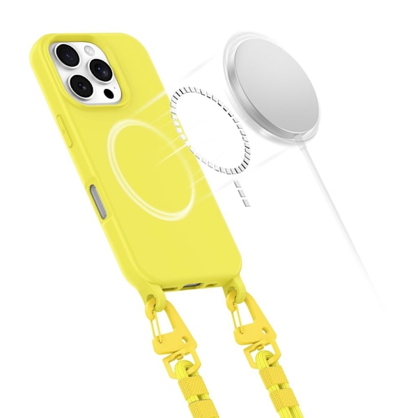 Tech-Protect MagNecklace MagSafe Case with Lanyard for iPhone 16 Pro Max - Yellow