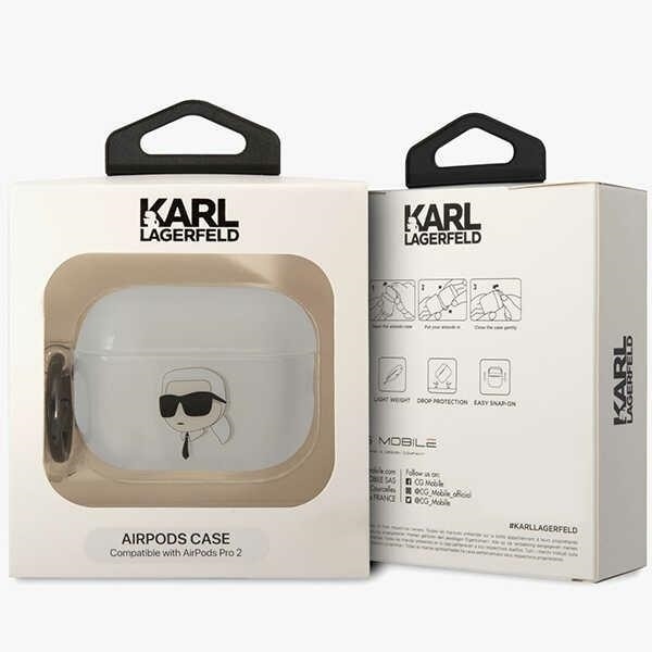 Karl Lagerfeld KLAP2HNIKTCT Airpods Pro 2 cover transparent Ikonik Karl Lagerfeld Transparent