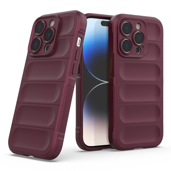 Magic Shield Case case for iPhone 14 Pro elastic armored cover in burgundy Red