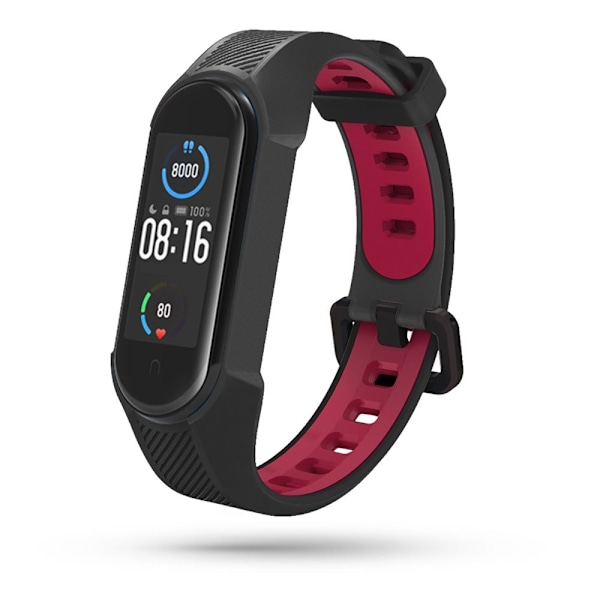 Tech-Protect Armor Strap for Xiaomi Mi Smart Band 5 / 6 / 6 NFC - Black and Red Black || Red