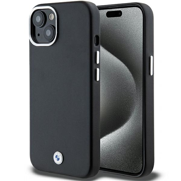 BMW Signature Wrapped Metal MagSafe case for iPhone 15 Plus / 14 Plus - black Black