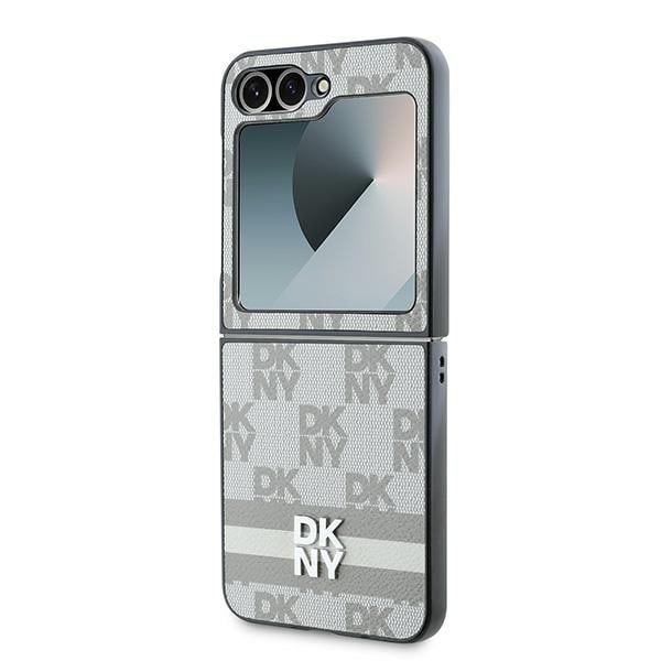 DKNY Checkered Pattern Printed Stripes Case for Samsung Galaxy Z Flip 6 - Beige Beige