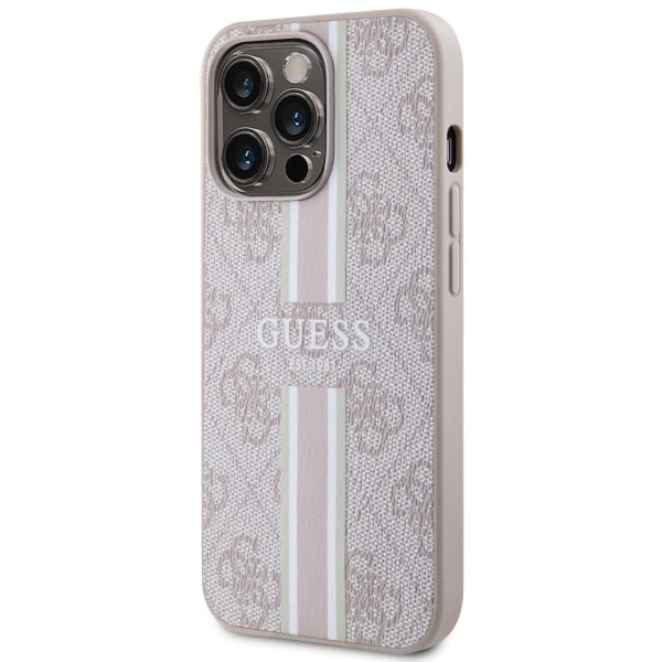 Guess GUHMP13LP4RPSP iPhone 13 Pro / 13 6.1&quot; pink/pink hardcase 4G Printed Stripes MagSafe Pink