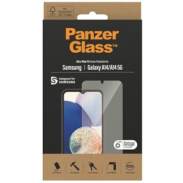 PanzerGlass Ultra-Wide Fit Tempered Glass for Samsung Galaxy A14 5G / A14