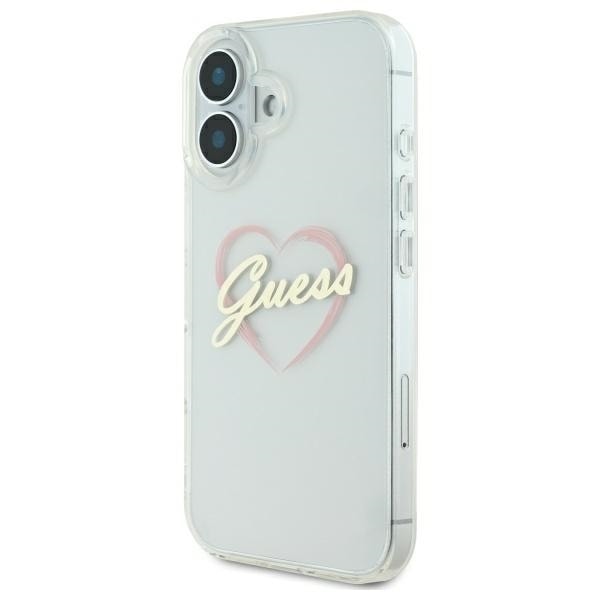 Guess IML Heart Case for iPhone 16 plus - Transparent Transparent