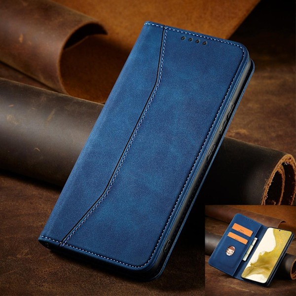 Magnet Fancy Case for Samsung Galaxy S23 flip cover wallet stand blue Blue