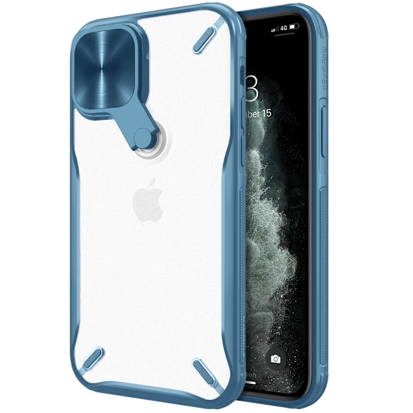 Nillkin Cyclops Case durable case with camera cover and foldable stand for iPhone 13 Pro Max blue Blue