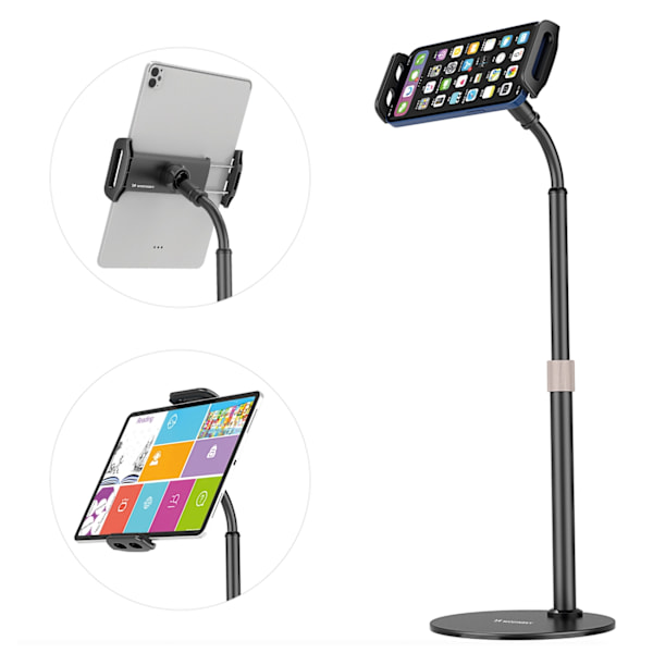 Wozinsky stand for tablet and phone on the desk black (WTHBK4) Black