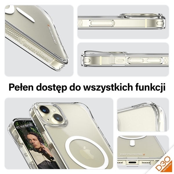 PanzerGlass HardCase with MagSafe with D3O and Military Grade Certified for iPhone 15 Plus / 14 Plus - Transparent Transparent