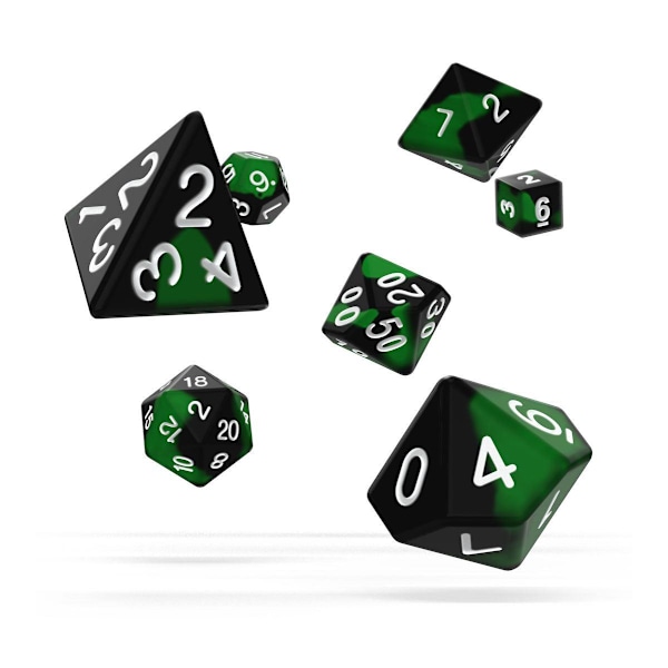 Oakie Doakie Dice RPG Set Glow in the Dark - Biohazard (7) multifärg