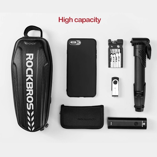 Rockbros B60 waterproof bicycle bag for frame - black Black