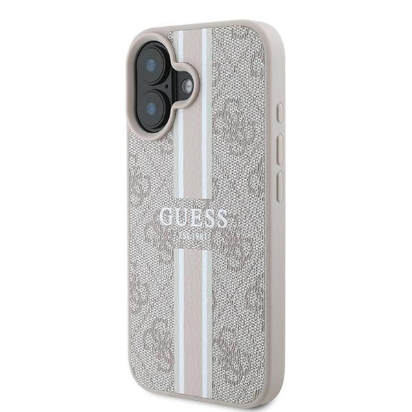 Guess 4G Printed Stripes MagSafe Case for iPhone 16 Plus - Pink Pink