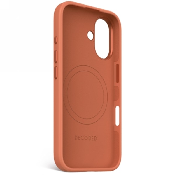 Decoded AntiMicrobial Silicone Backcover with MagSafe for iPhone 16 - Orange Orange